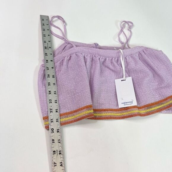 NWT Koch Lola Top Womens Medium Purple Sleeveless Cropped Flowy Silhouette - Picture 7 of 12